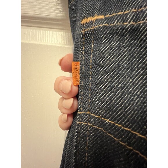 vintage flared levis orange tab dark wash womens overalls - Picture 3 of 14